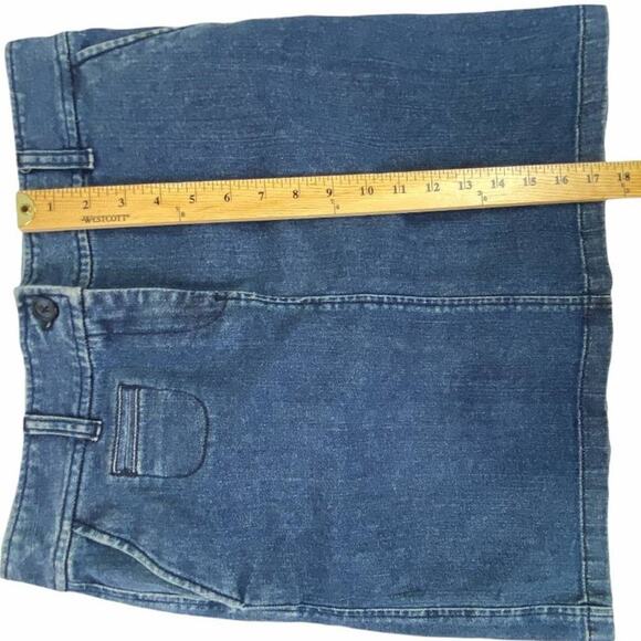 Ann Taylor LOFT Blue Denim Miniskirt Pockets Belt Loops Size 4 - Picture 8 of 10